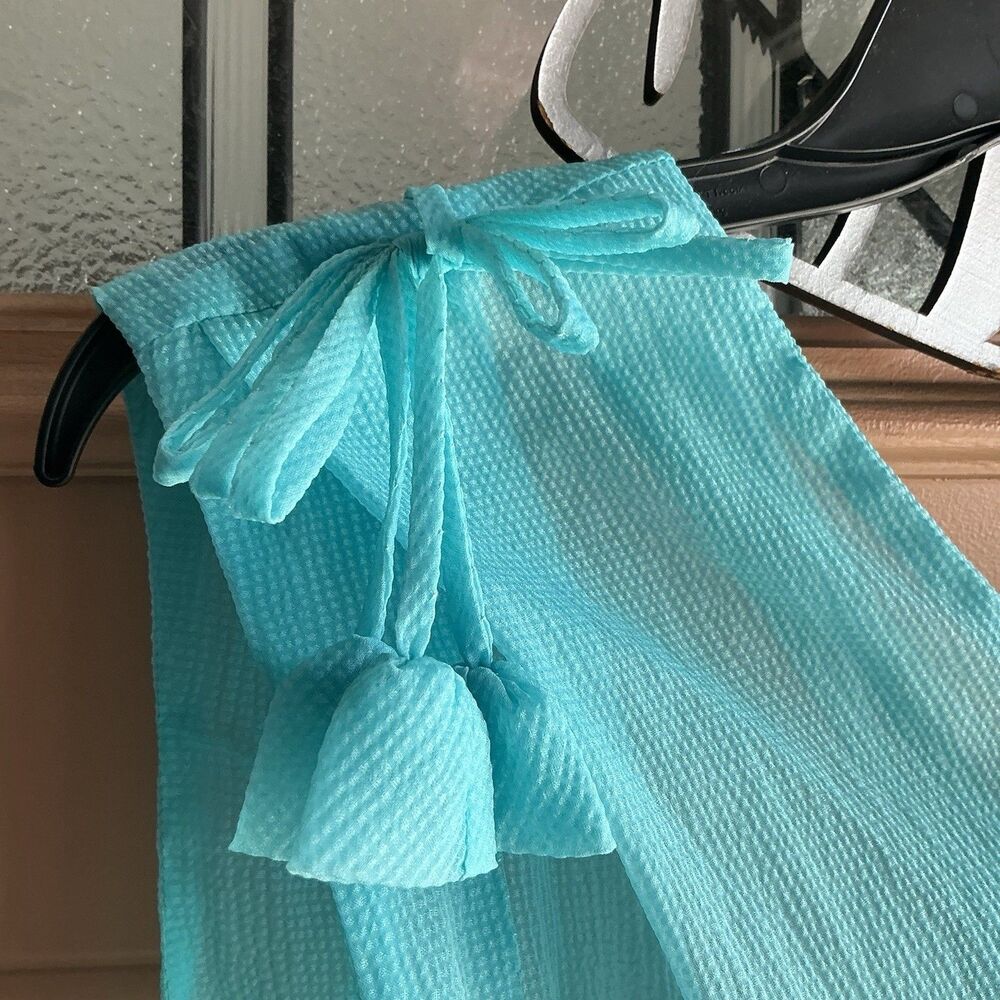 Vintage 1950’s Whimsical Teal Lace Chiffon Dress W Belt Handmade Fairy Like - Picture 3 of 8